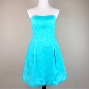 Lilly Pulitzer Strapless Aqua Dress